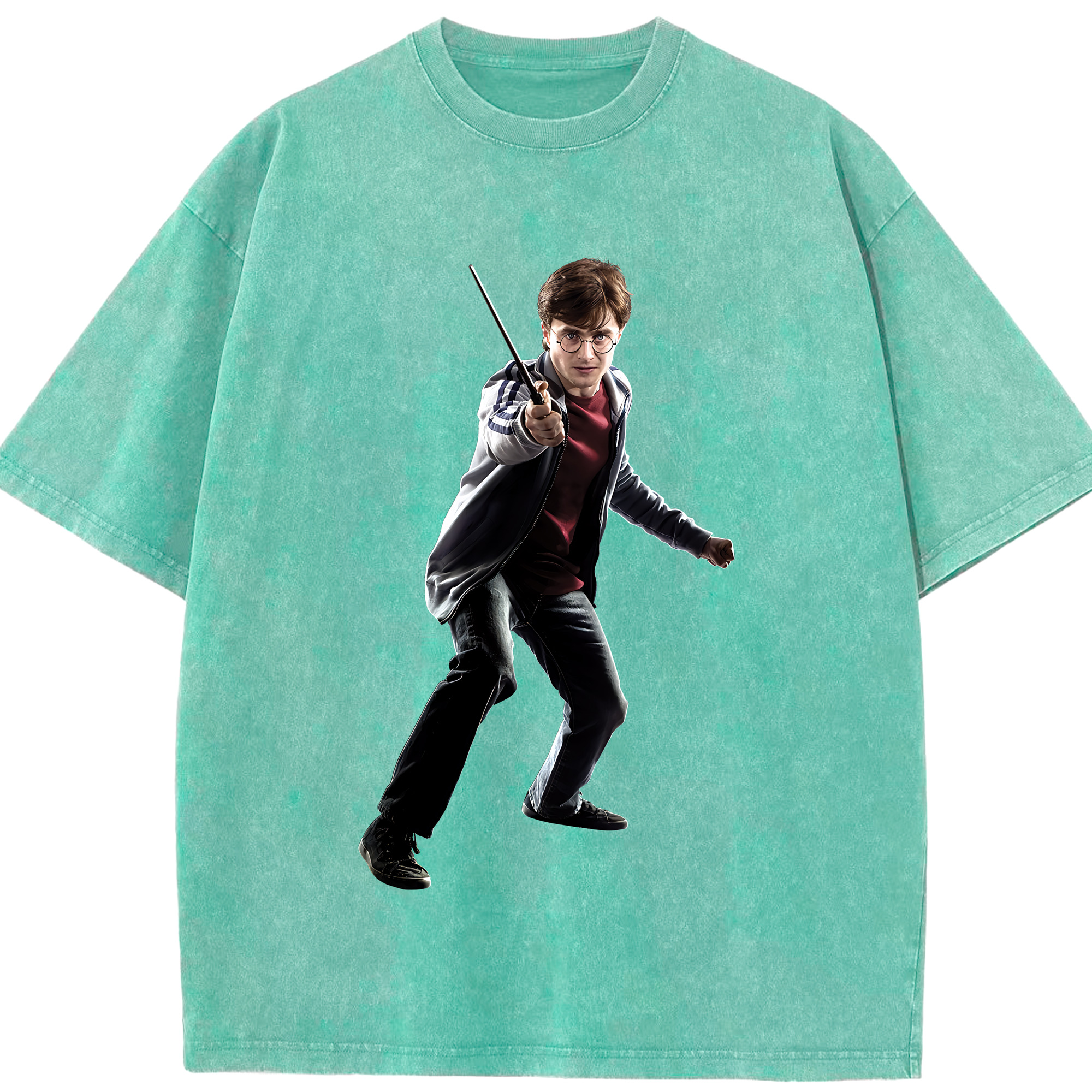 （画像用） Harry Potter ハリー・ポッターシリーズ 綿100% ヴィンテージ風 半袖Tシャツ（フロントプリント）